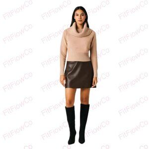 💫 Jessica Simpson Ribbed Foldover Turtleneck Sweater – Size S – NWT